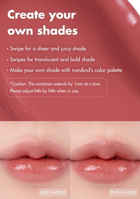 rom&nd model close-up wearing Nougat Sand showing natural MLBB benefit