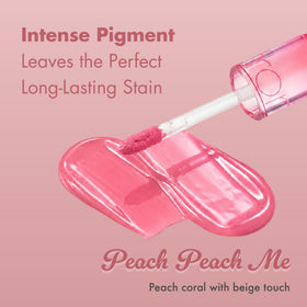 rom&nd texture drop highlighting glossy, hydrating finish that smooths lip lines