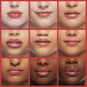 rom&nd lip swatch on model showing natural MLBB finish and dimension