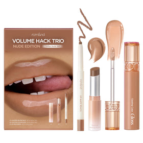 rom&nd front packaging of Toffee Nude trio showing set and gift box, stylish present