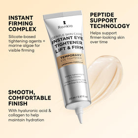 RONKIE application on under-eye illustrating quick tightening and immediate refreshed look