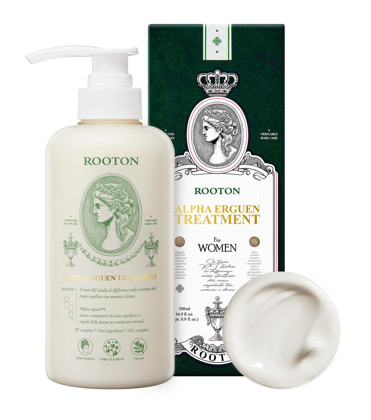 ROOTON front packaging showing bottle and branding benefit: clear product identity
