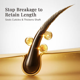 RootStim conditioner applied to wet hair in shower promoting scalp clarity