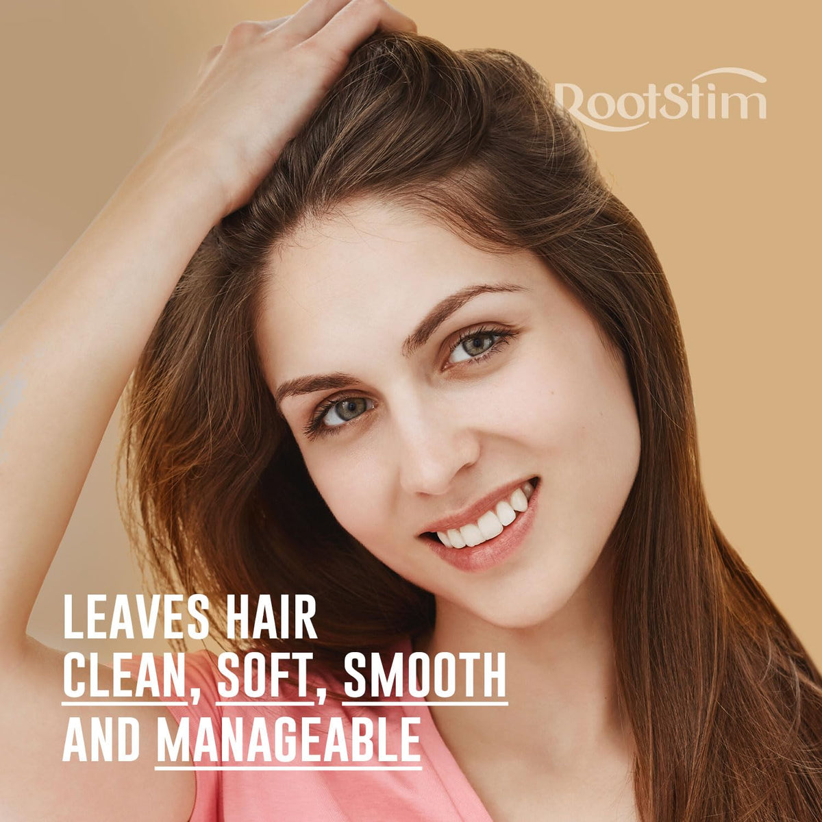 Hair texture improvement after RootStim use showing smoother strands