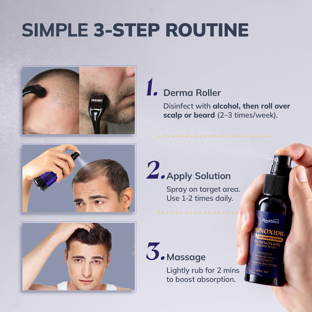 RootStim used on a beard to support fuller-looking patchy areas