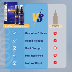 RootStim label with rosemary callout showing botanical conditioning benefit