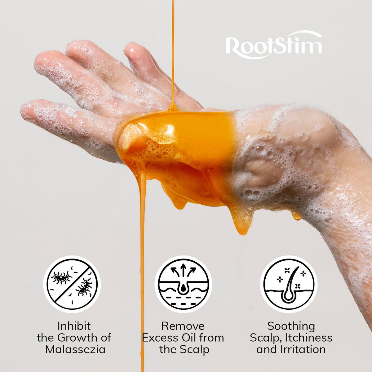 RootStim label close-up highlighting selenium sulfide and botanicals