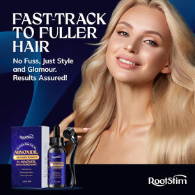 RootStim precision spray nozzle close-up for targeted scalp application and mess-free control