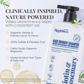 RootStim pump dispensing shampoo foam demonstrating gentle lather and ease of use