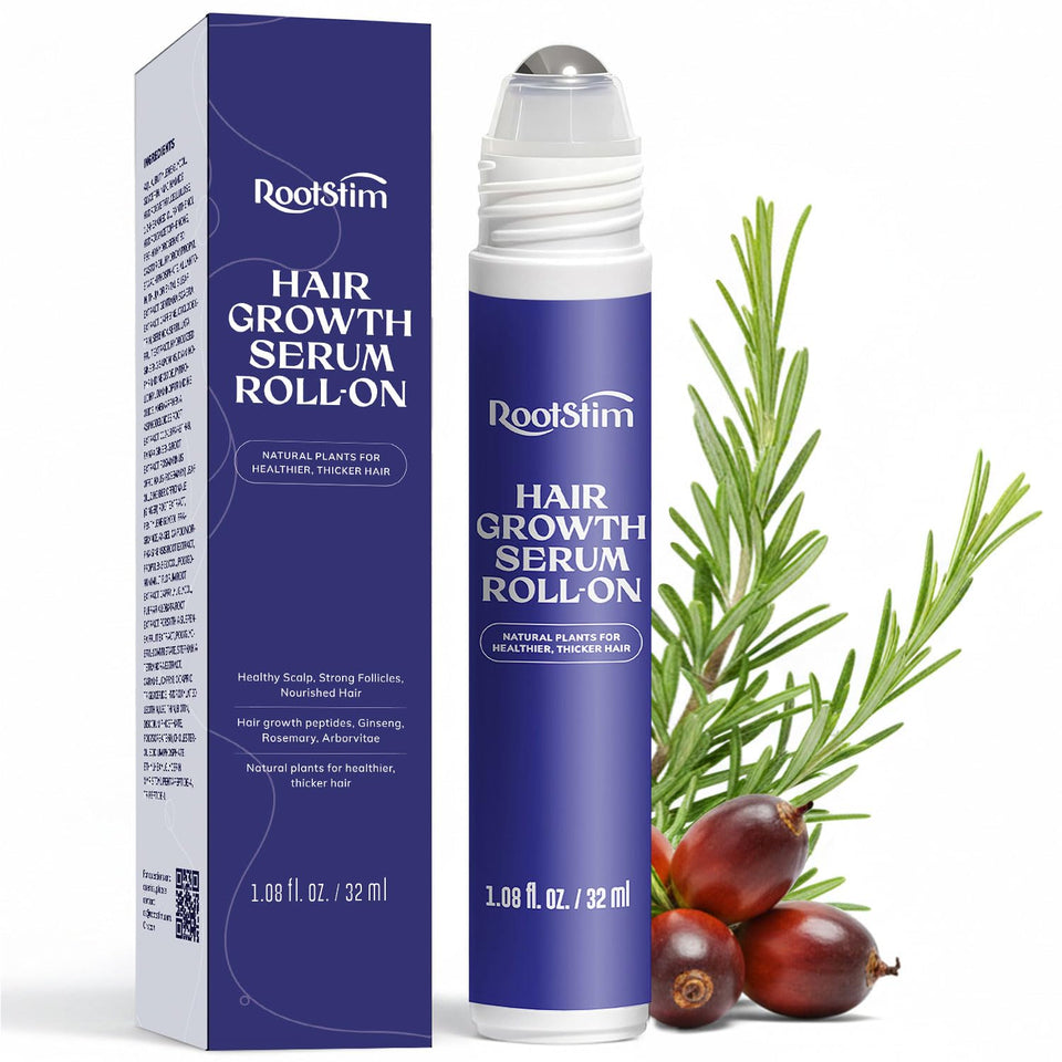 RootStim front packaging showing roll-on bottle and benefits