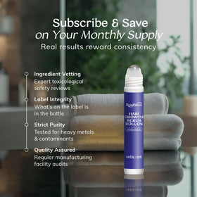 RootStim serum visibly absorbing into scalp for non-greasy feel