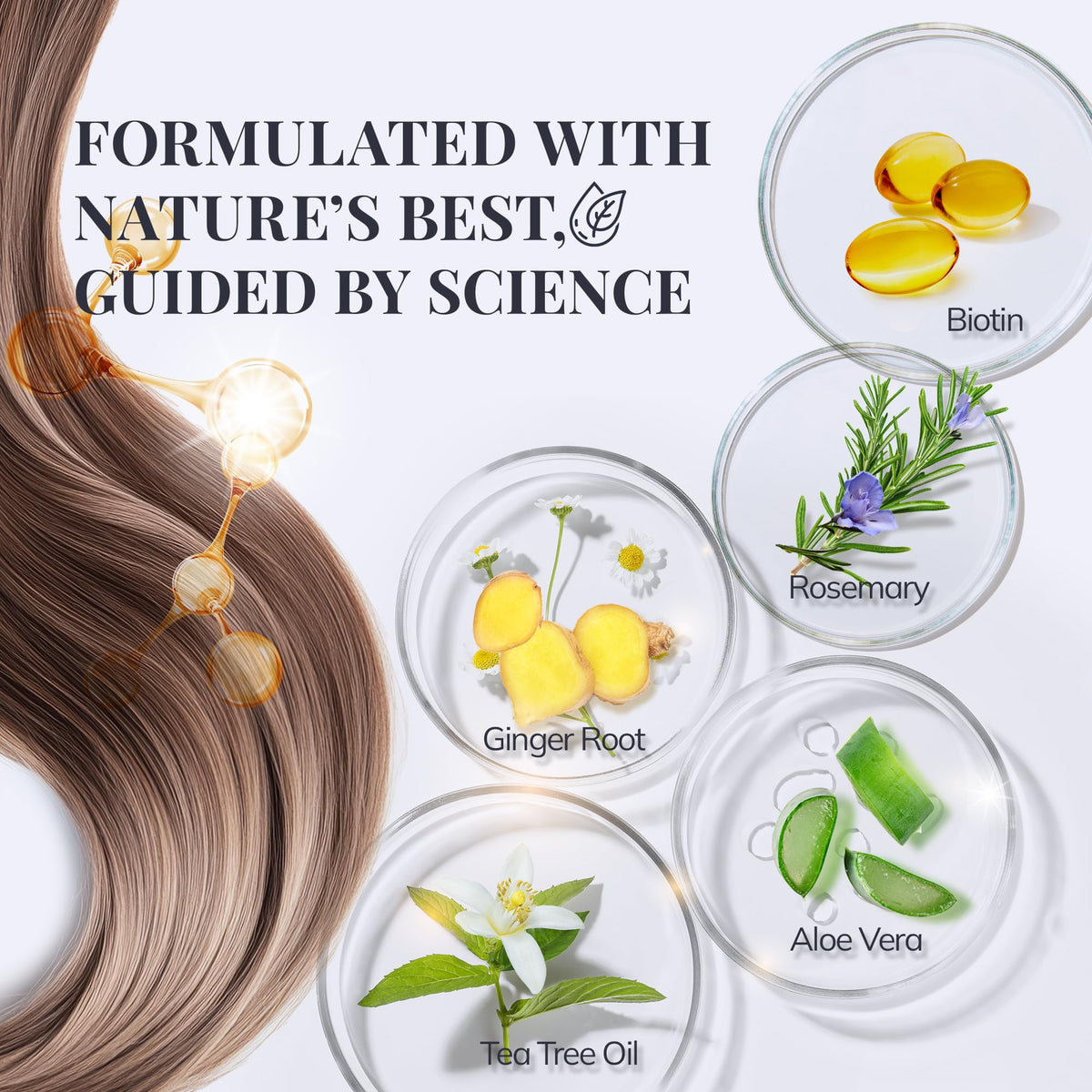 RootStim shampoo texture close-up highlighting smooth formula for easy spreadability