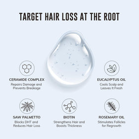 RootStim shampoo foam texture closeup showing gentle, volumizing lather