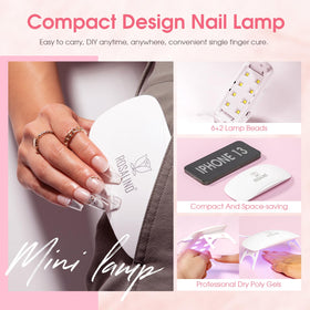 Hand applying poly gel with ROSALIND brush demonstrating simple at-home use