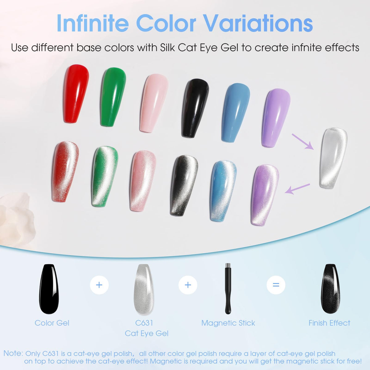 ROSALIND close-up of mini gel polish bottles highlighting 21 color variety and precise brush