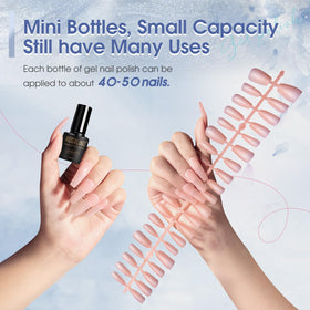 ROSALIND bottle beside ruler showing compact 5ml size for travel