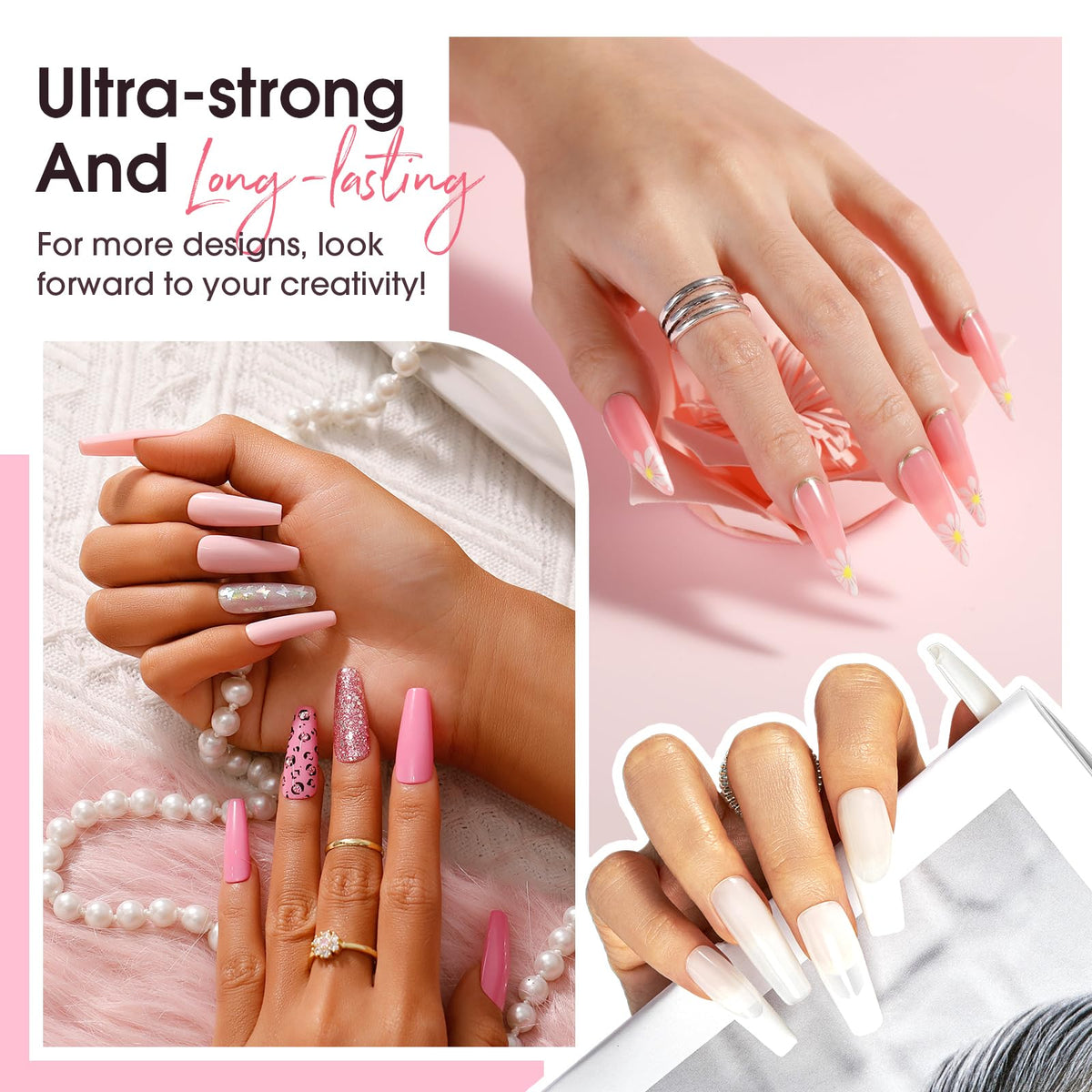 ROSALIND dual nail forms and tip clips arranged for accurate sculpted extensions