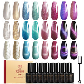 ROSALIND front packaging showing 8-color cat eye set benefit visual variety