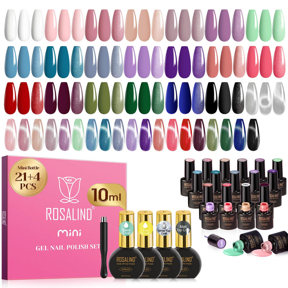 ROSALIND front packaging showing full 25-piece kit and included tools for easy salons at home