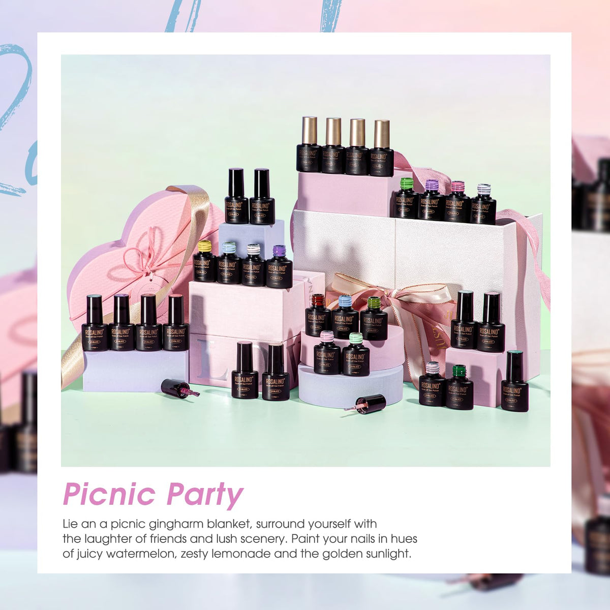 ROSALIND manicured hands mixing glossy, matte and glitter finishes to inspire looks