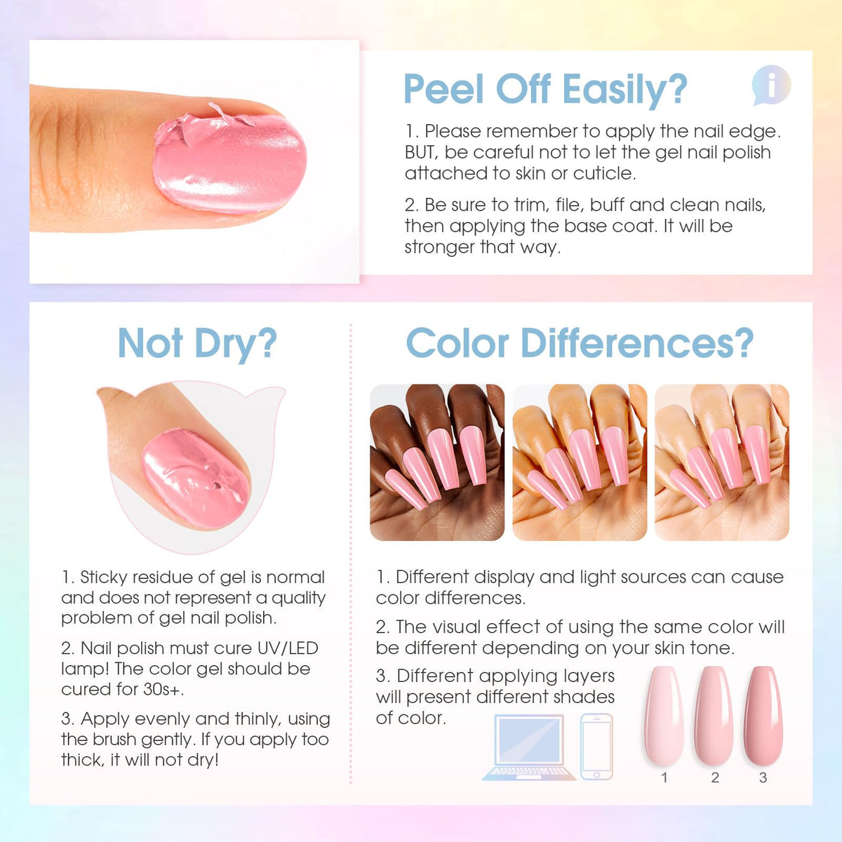 ROSALIND pastel summer manicure lifestyle scene showing versatile everyday wearable colors
