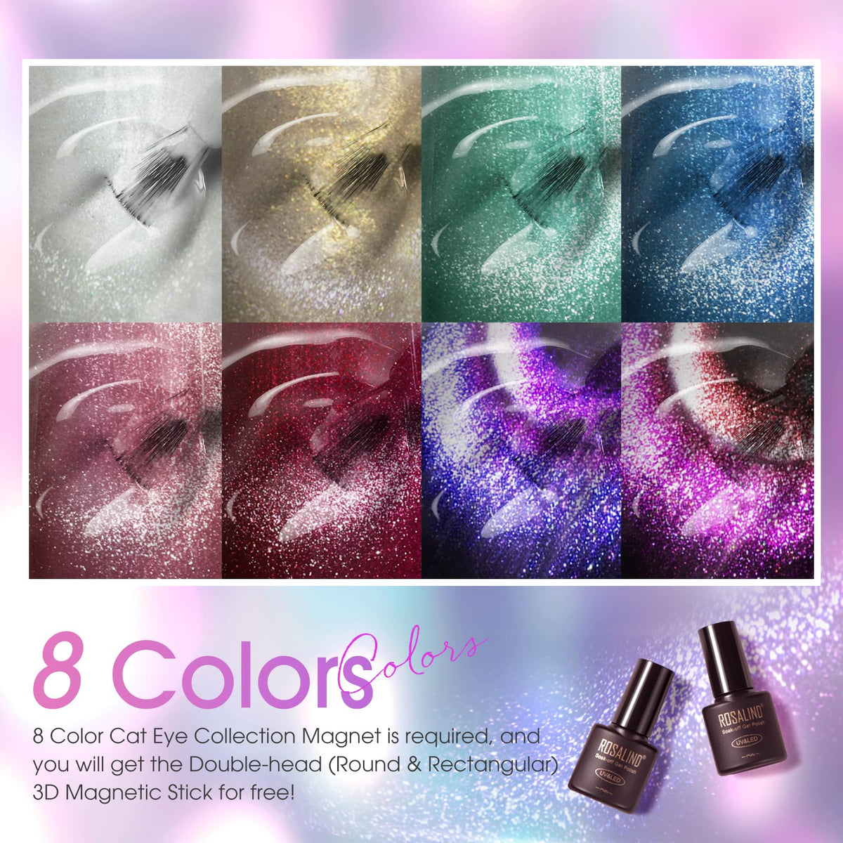 ROSALIND red-purple duochrome swatch showing color shift and impact