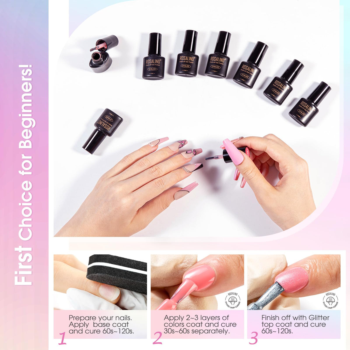 ROSALIND size comparison with hand to show portable 5ml bottles for travel