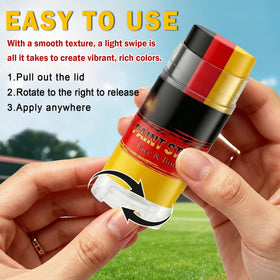 Rosawee applied under-eye demo illustrating reduced glare and athletic-ready finish