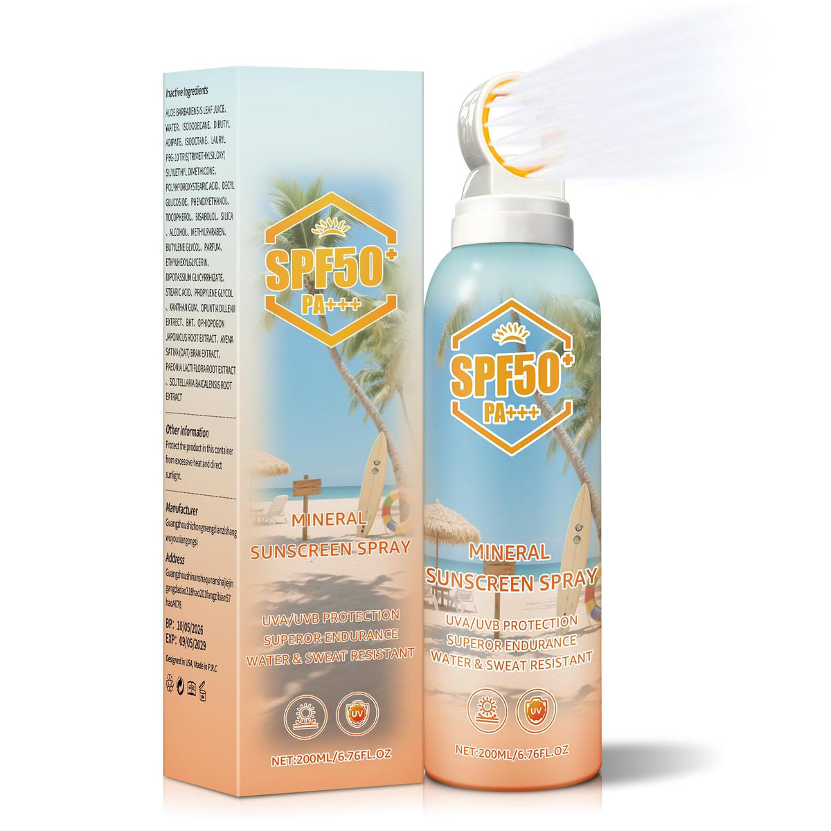 Rosawee front packaging showing SPF 50 protection and benefits