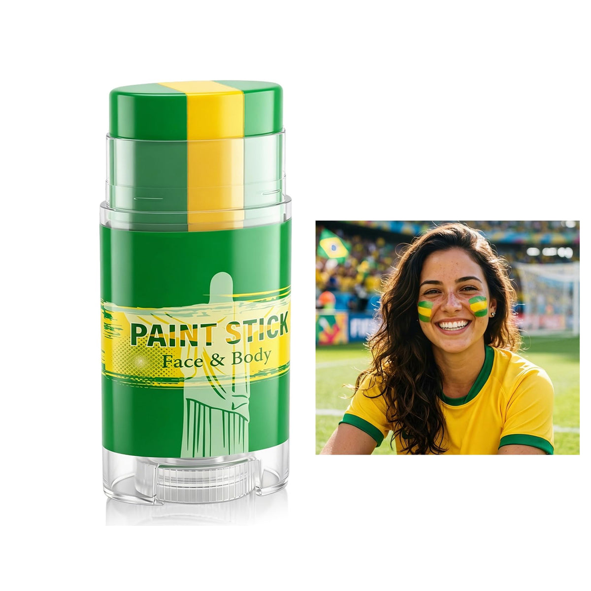 Rosawee front packaging showing Brazil colors and stick benefits