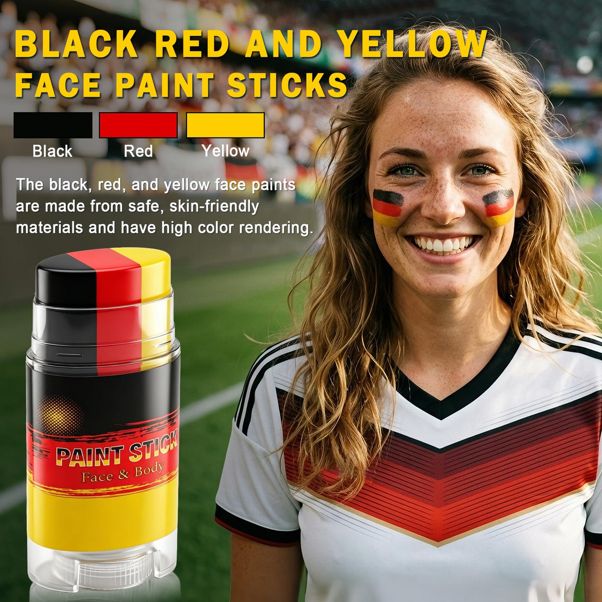 Rosawee red and yellow layered texture close-up showing vivid color delivery