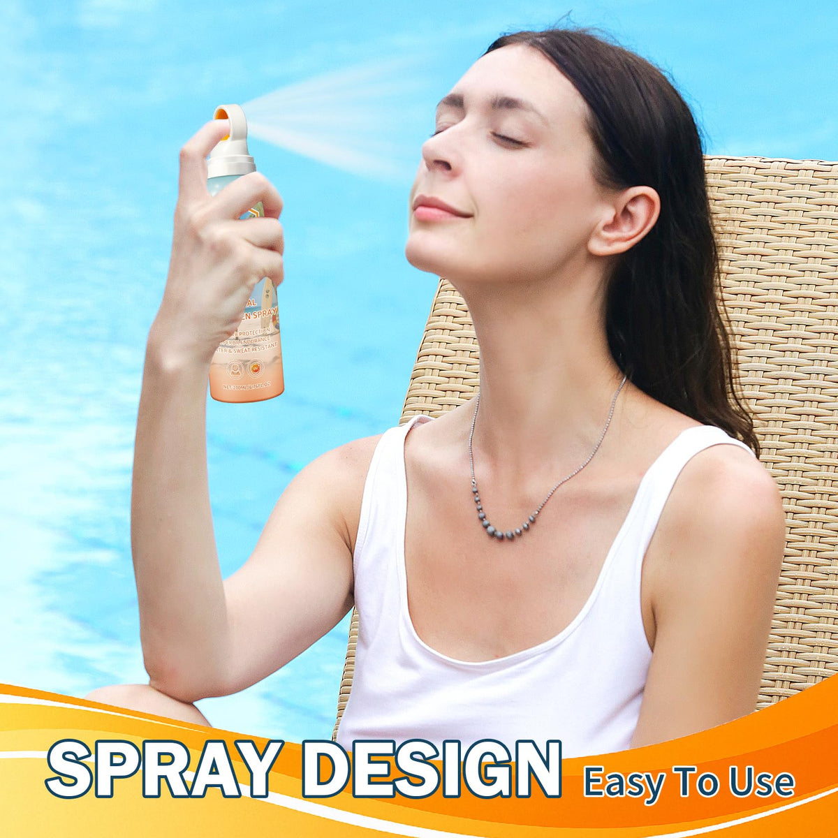 Rosawee spray resisting water splashes to show water resistance
