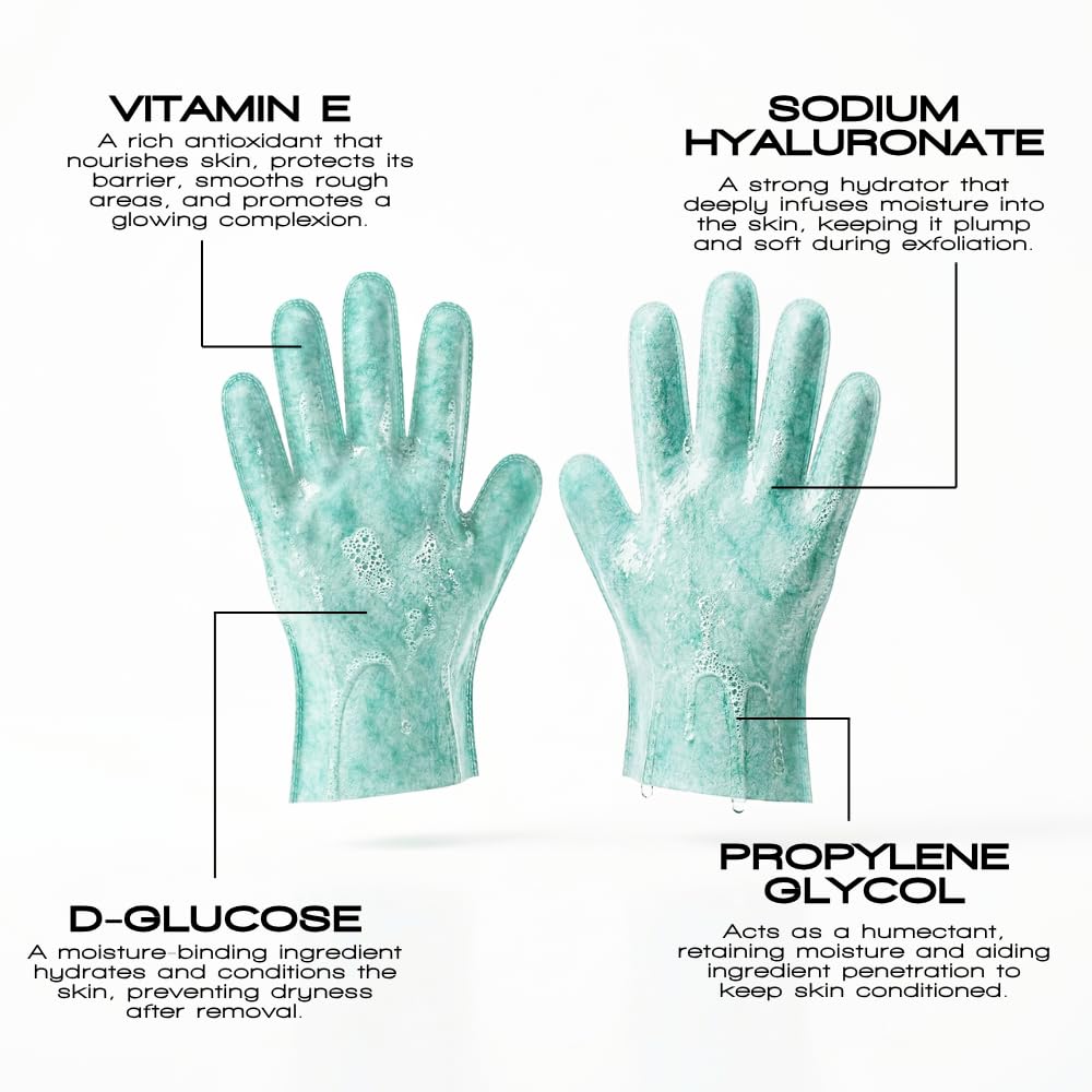Rose & Caramel glove on hand demonstrating easy tan removal