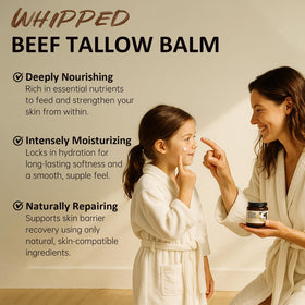 Roseblem ingredients display including tallow and Manuka honey for nourishment