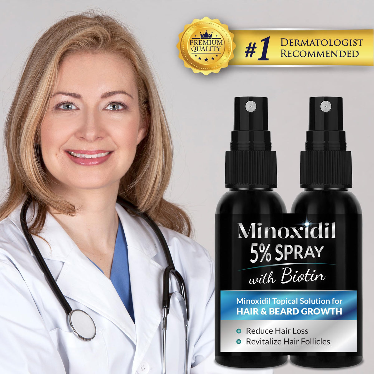 Person applying Rosever spray to thinning scalp area highlighting targeted delivery and simple routine