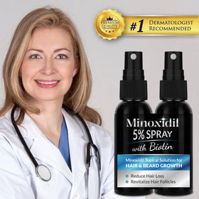 Person applying Rosever spray to thinning scalp area highlighting targeted delivery and simple routine