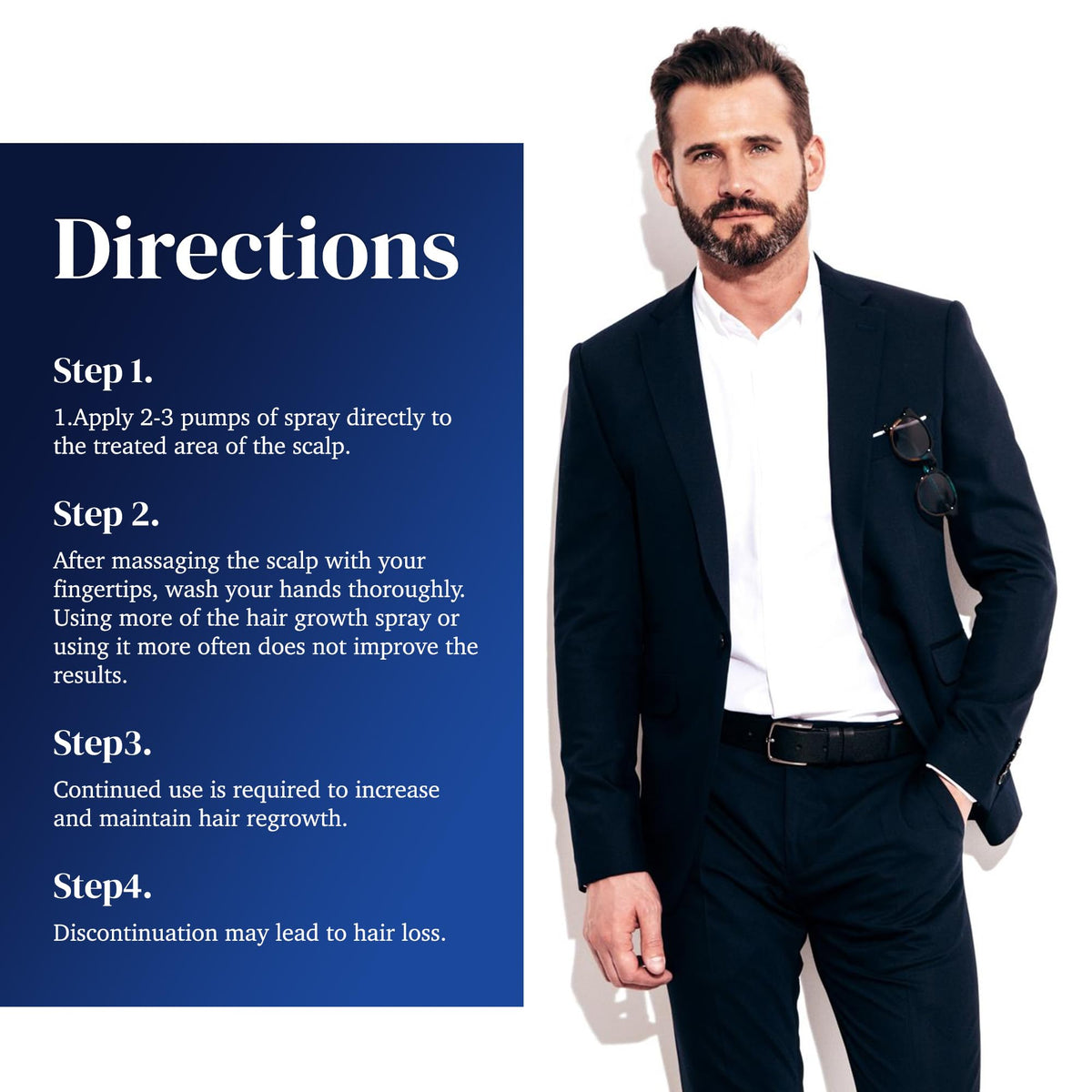 Man using Rosever on beard patch showing targeted beard regrowth support and grooming ease