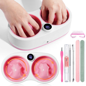 Rosiour front view of dual soaking bowls with control panel for efficient removal