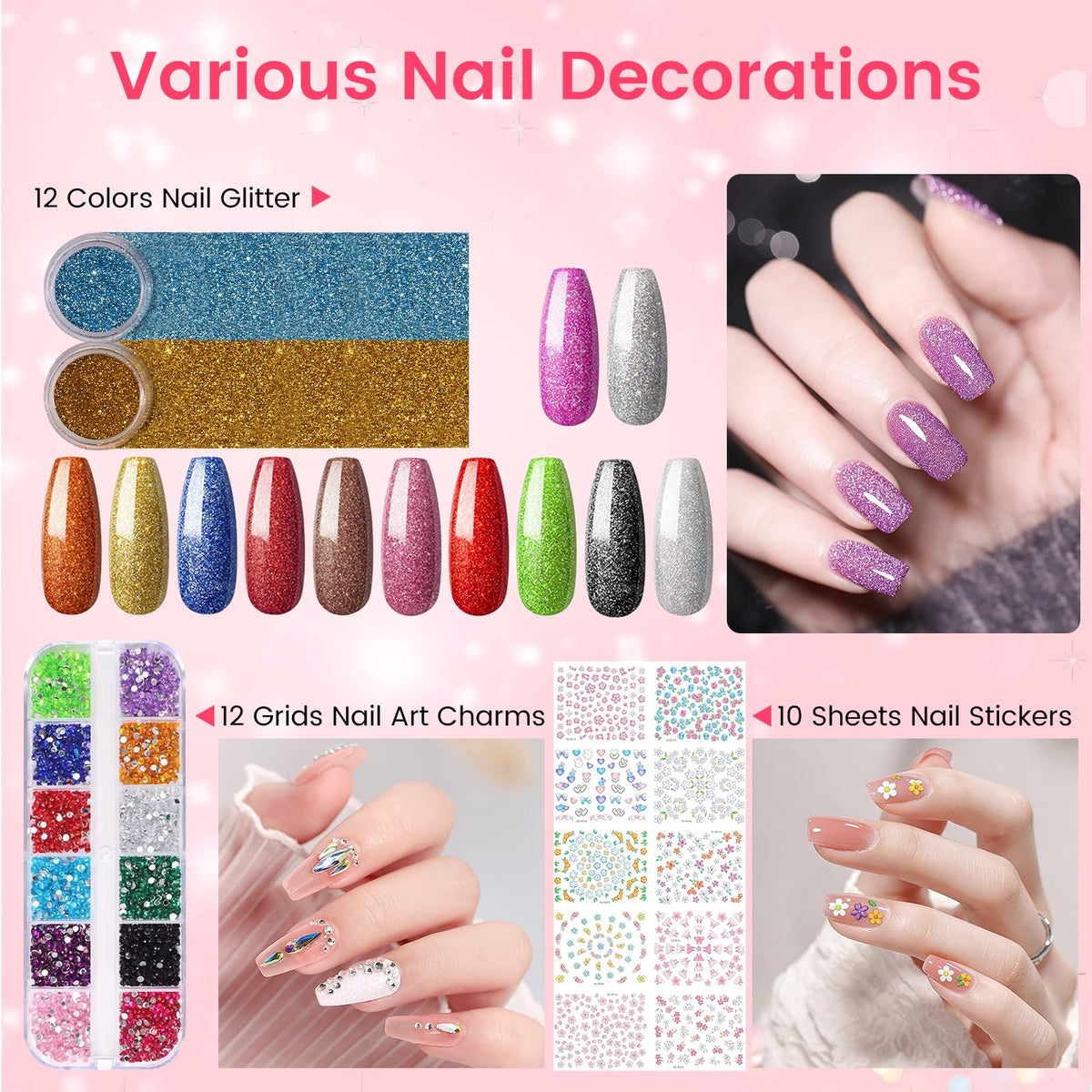 Rosiour LED/UV lamp curing nails demonstrating glossy durable finish