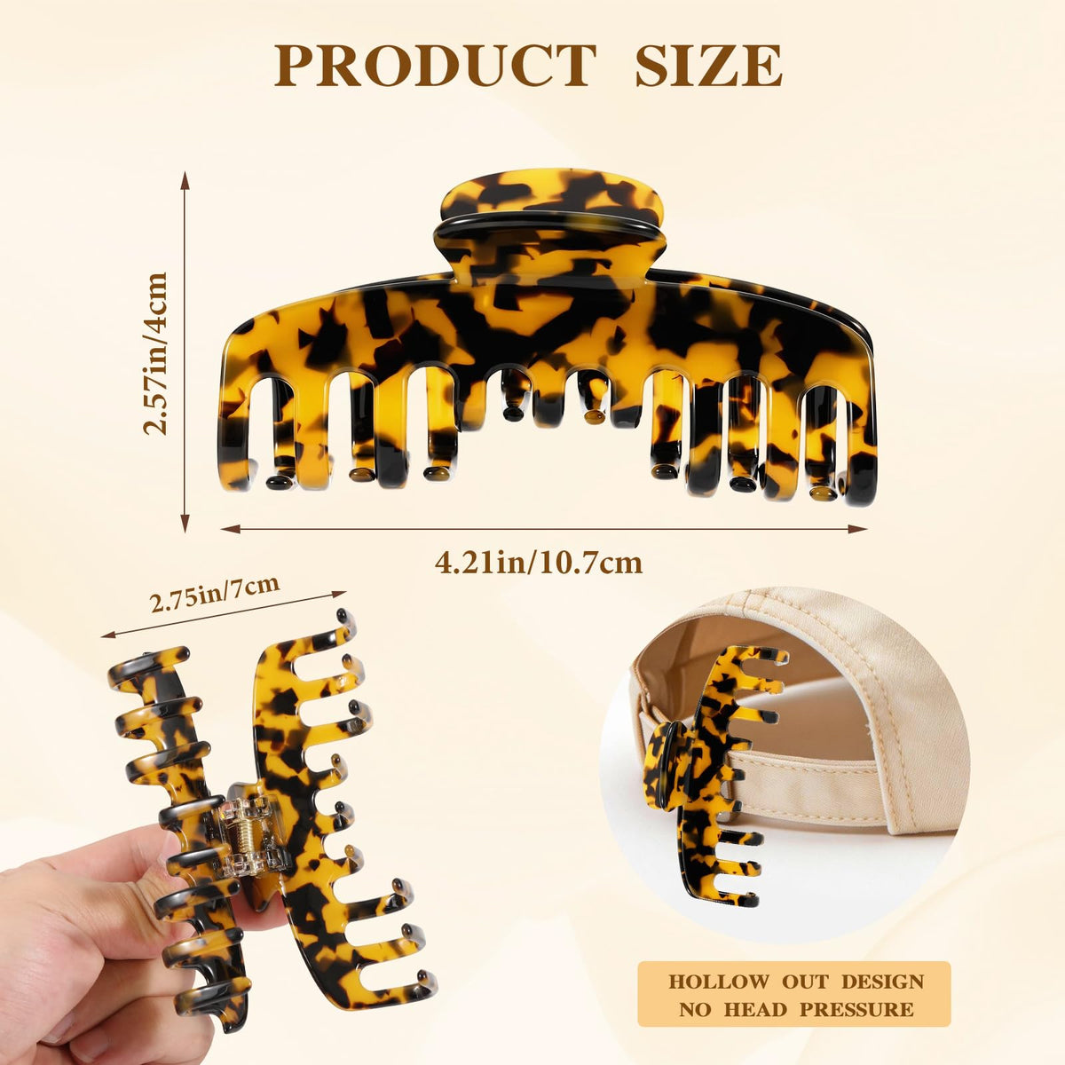 Rosivyphan clip beside a ruler showing 4.2-inch size for scale and portability