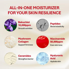 Rothea ingredient graphic highlighting bakuchiol and peptides for anti-aging benefits
