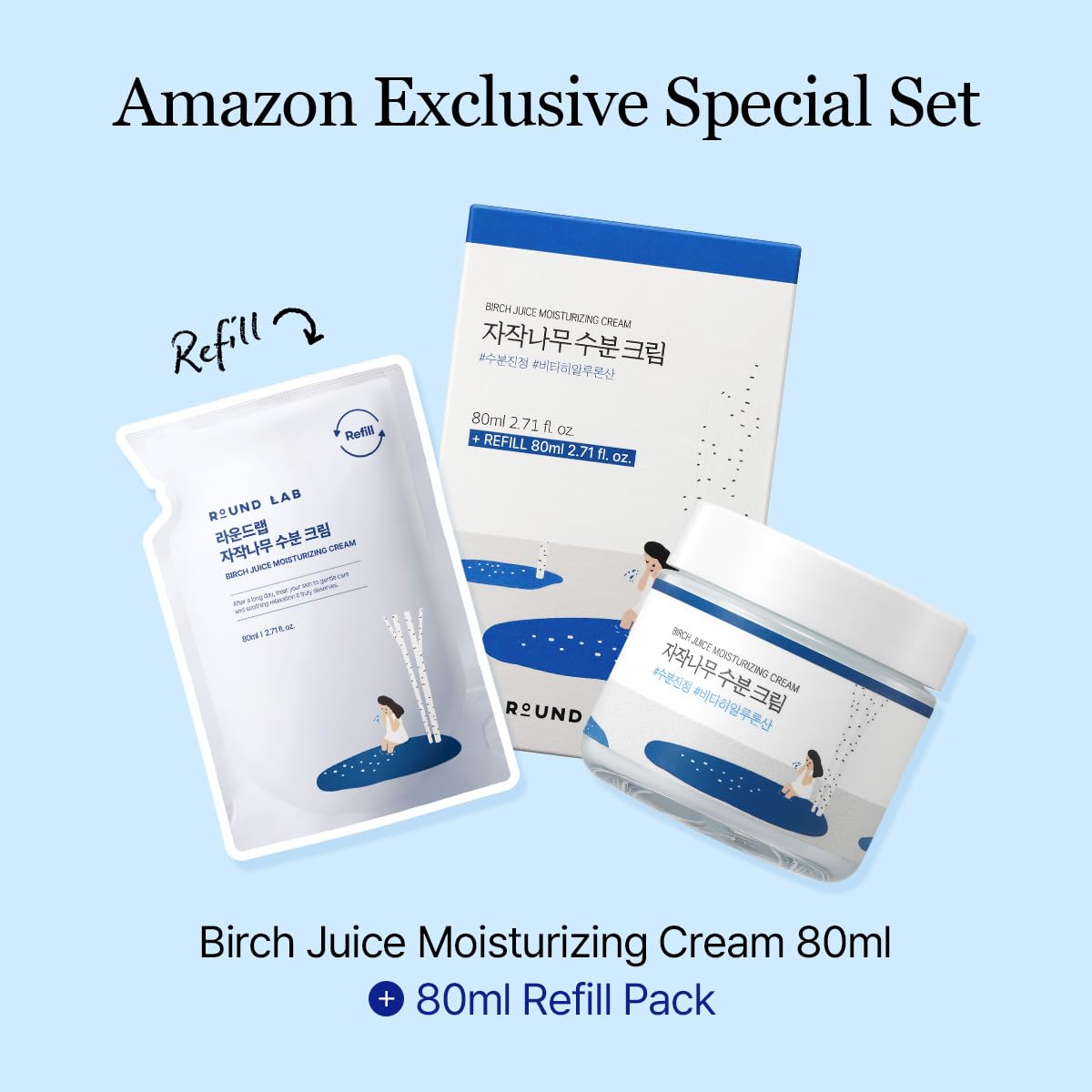 ROUND LAB open jar displaying light cream texture and spreadability