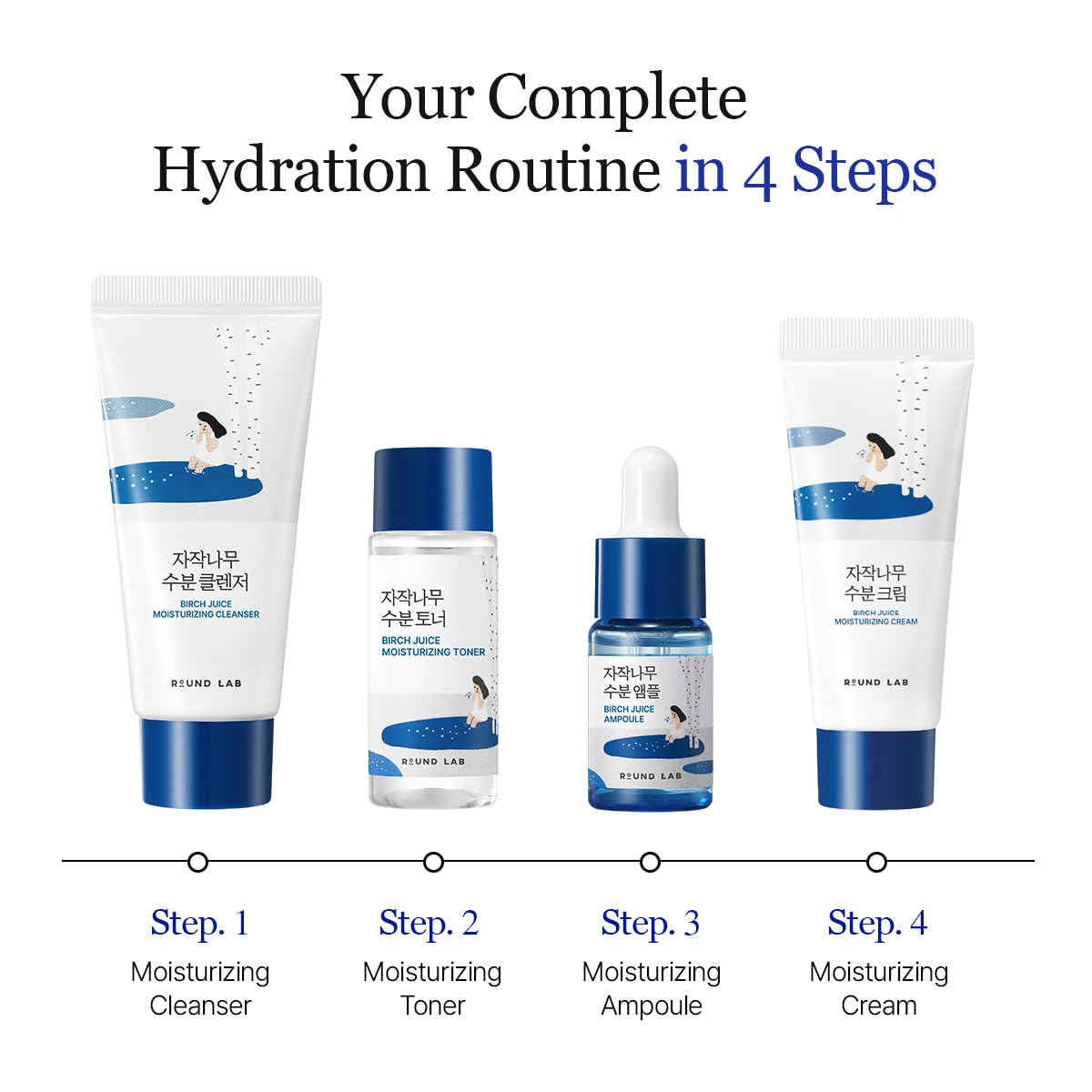 ROUND LAB toner pouring detail showing lightweight hydration for fast absorption and prep