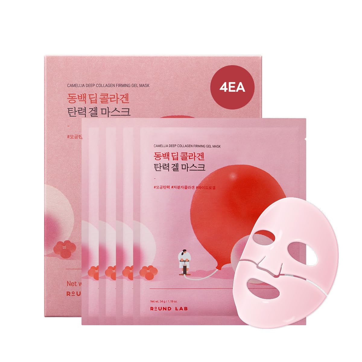ROUND LAB front packaging showing mask sachet and benefits