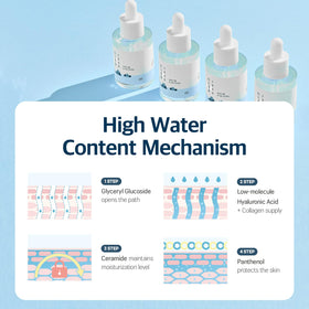 ROUND LAB Dokdo ampule ingredients label close-up showing hyaluronic acid focus and clarity benefit
