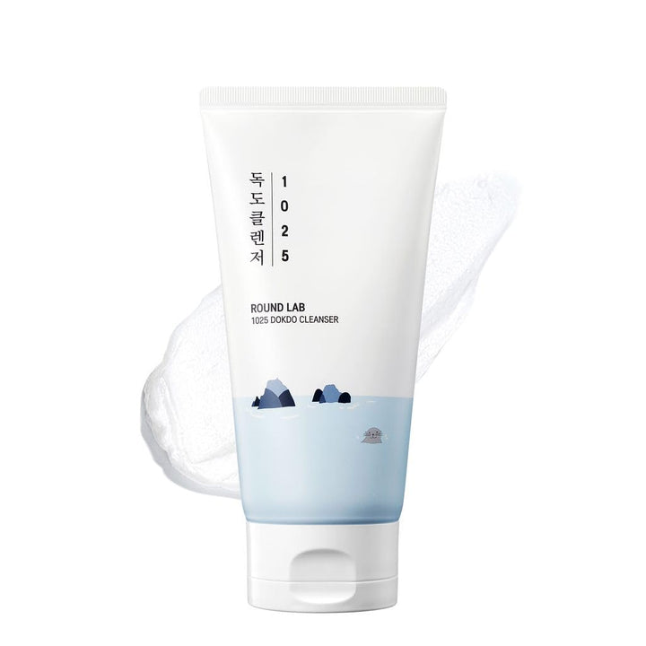 ROUND LAB cleanser front bottle showing size and gentle formula benefits