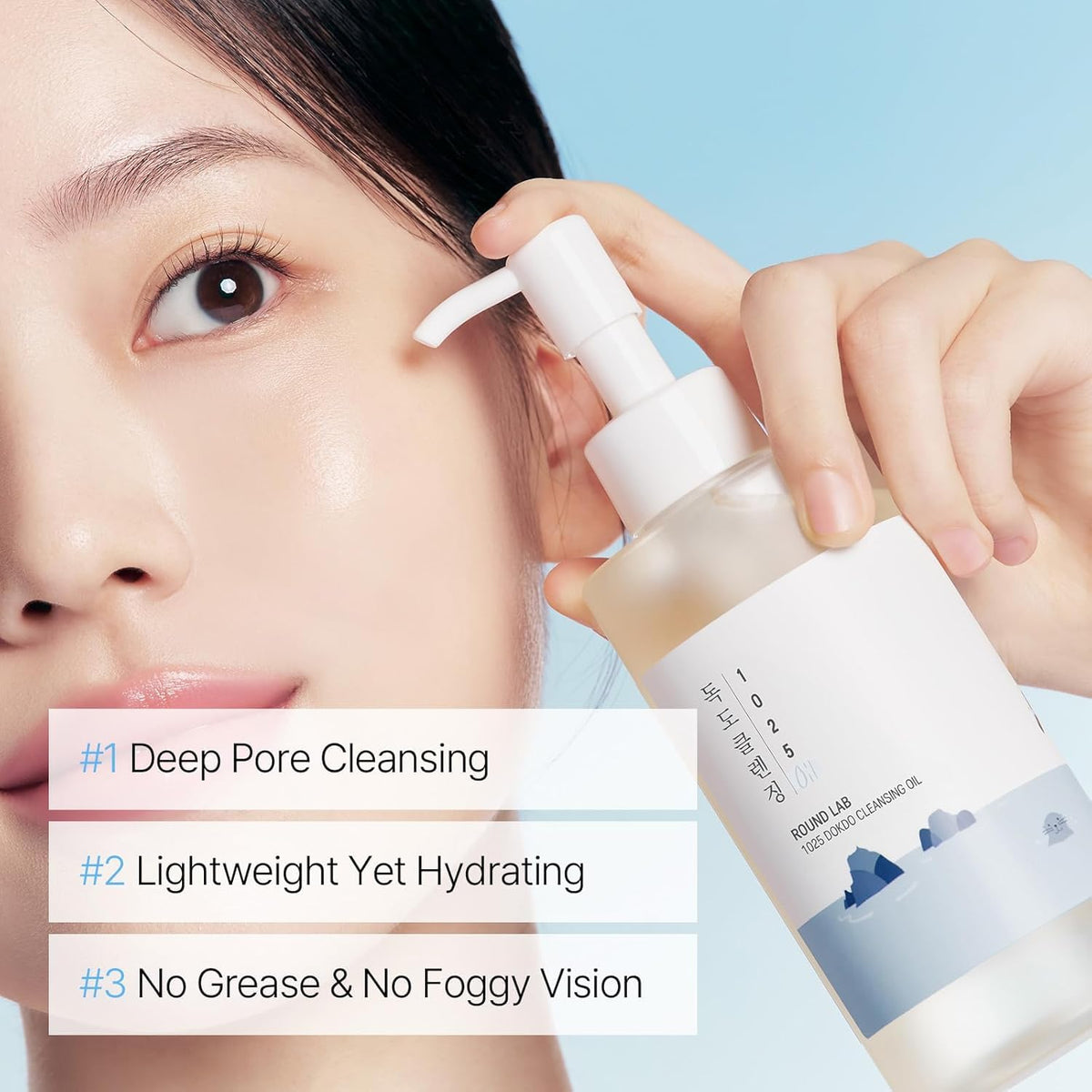 ROUND LAB ingredient label showing Ulleungdo mineral water and hydrating actives