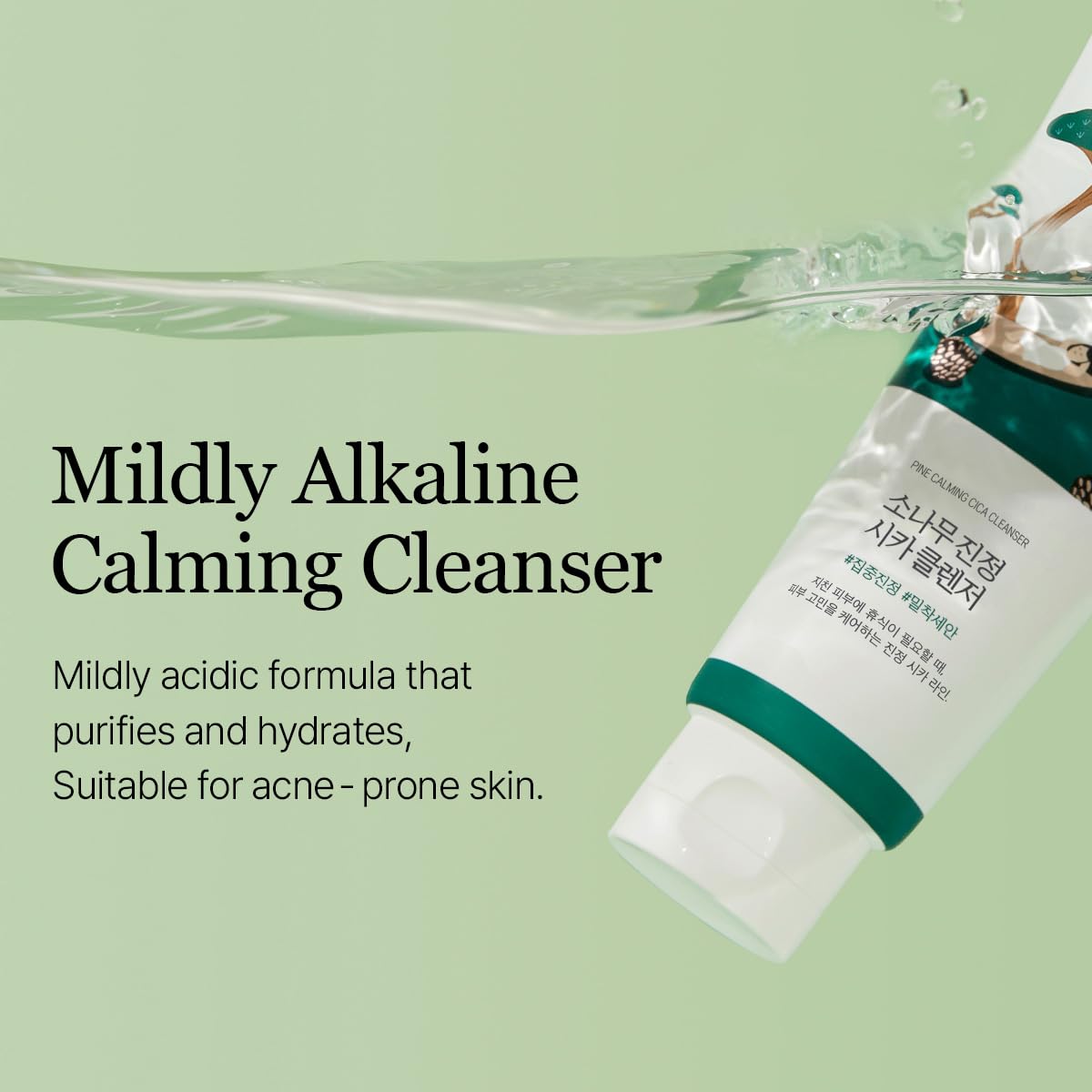 ROUND LAB dense foam texture on hand demonstrating gentle cleansing performance