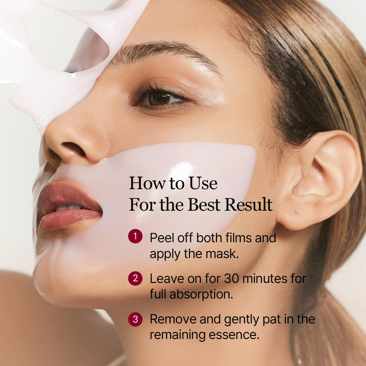 ROUND LAB mask shown in hand to display true size and coverage
