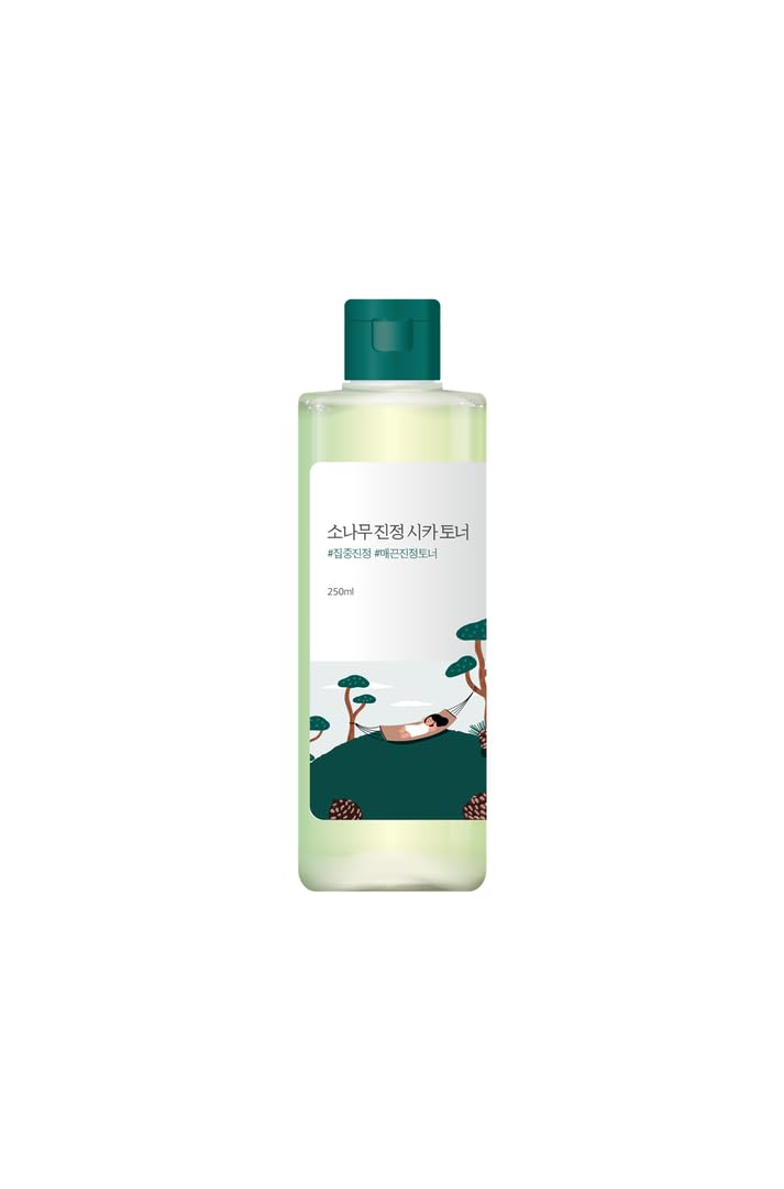 ROUND LAB toner front bottle showing label and soothing pine cica benefit
